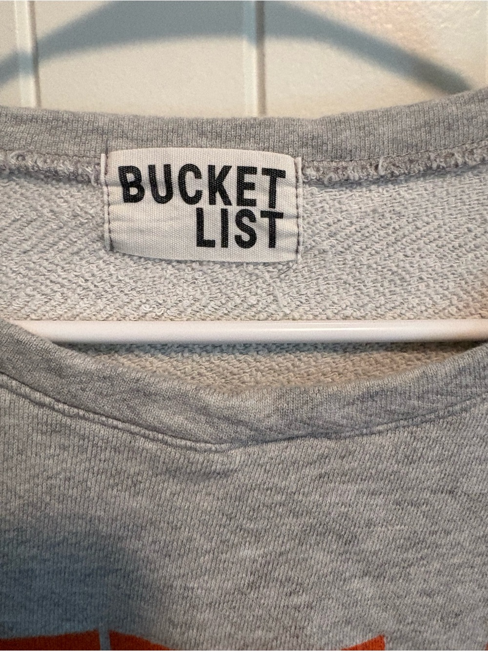 Bucket List Texas Graphic Cropped Sweatshirt Gray Relaxed Oversized Women's Medi - Picture 4 of 5